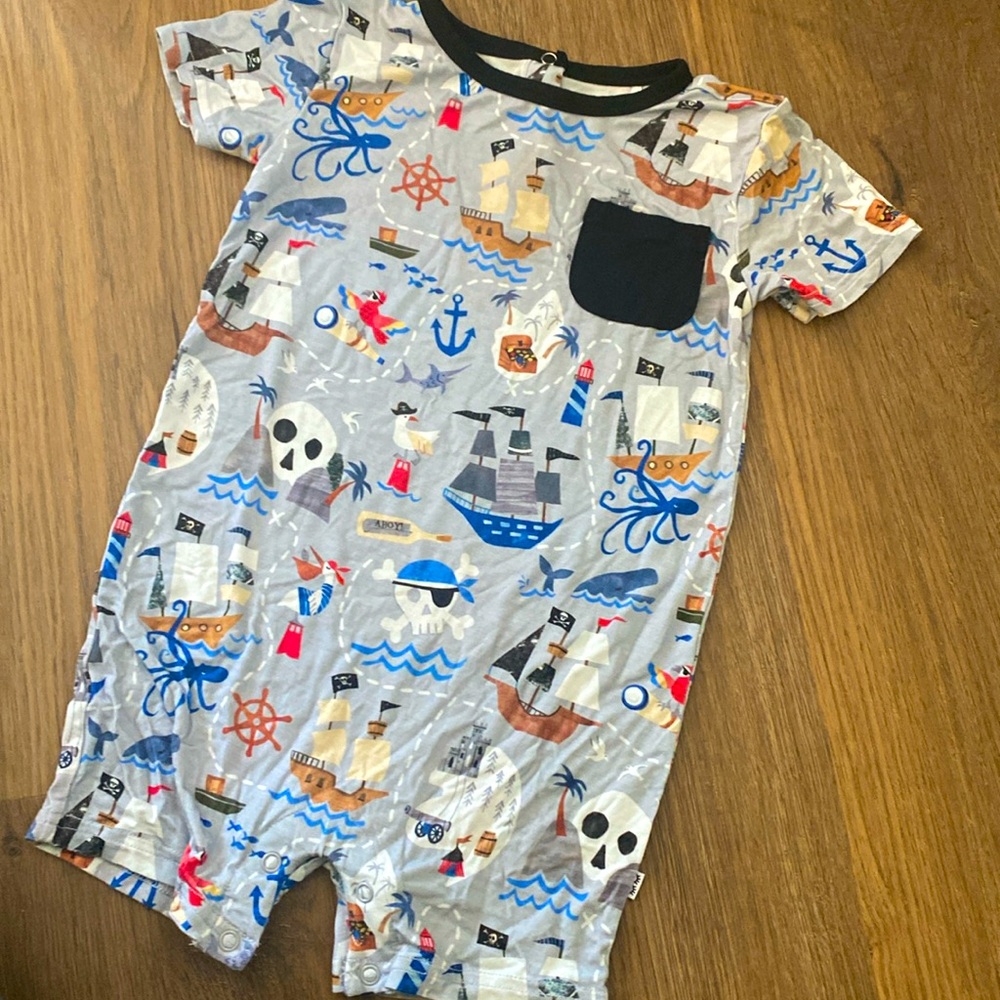 Little Sleepies Pirates Map Play Romper